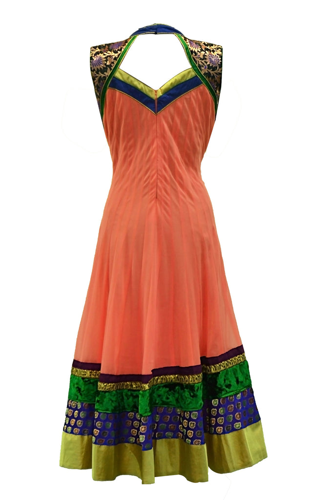 Pretty Peach Party Anarkali Dress