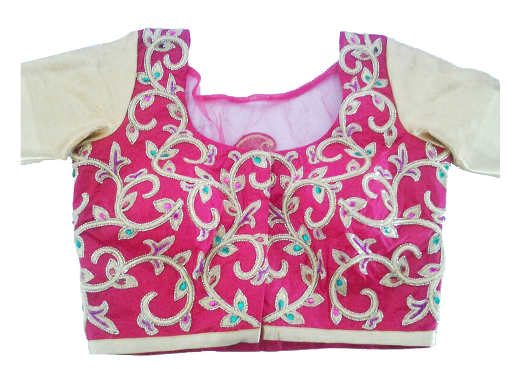 Pink net wedding blouse