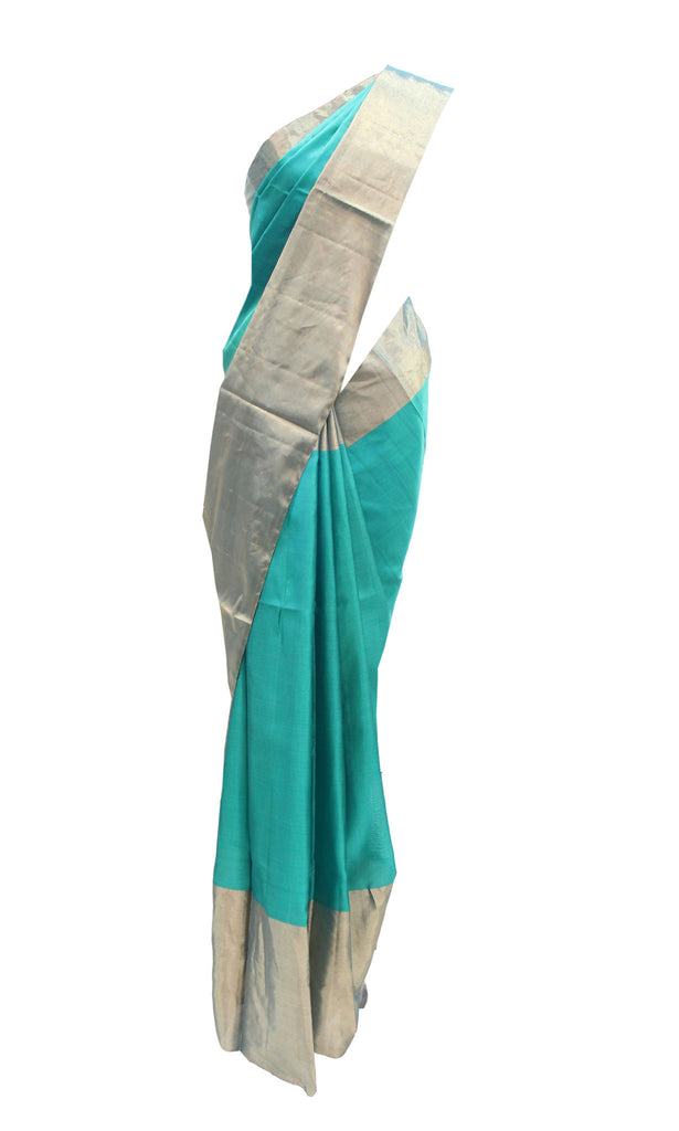 Stunning Sea Green Kanjivaram Silk Saree