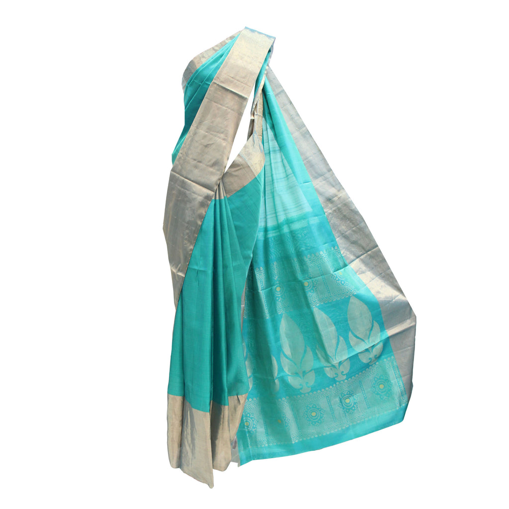 Stunning Sea Green Kanjivaram Silk Saree