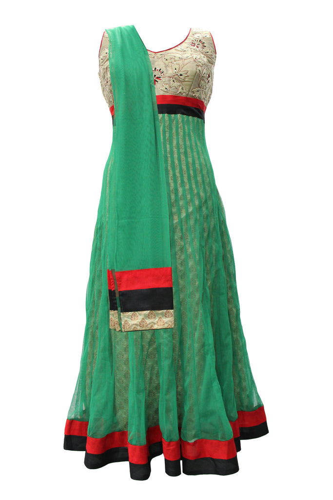 Scintillating Green Anarkali