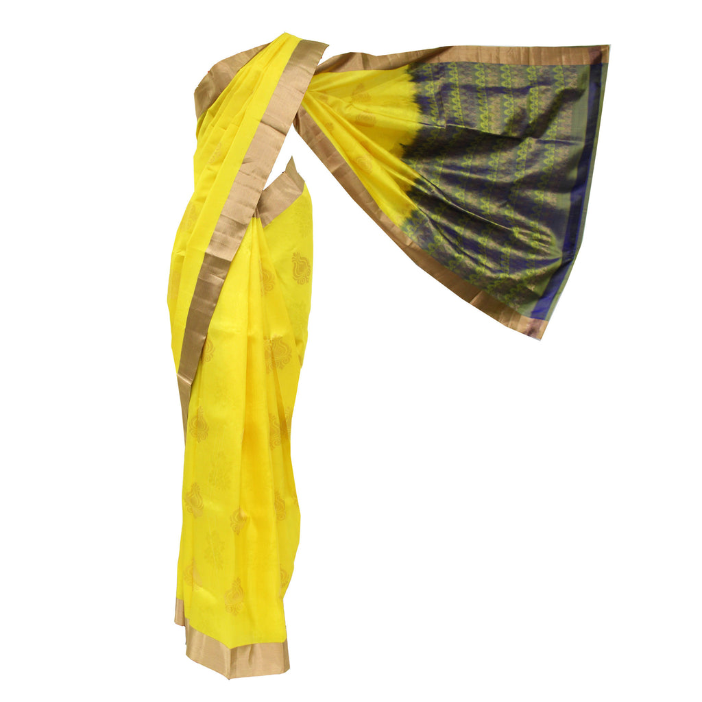 Angelic Yellow Kanjivaram saree