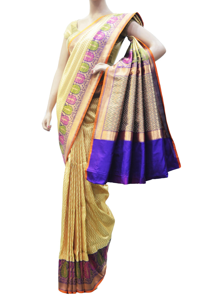 Elegant cream silk saree