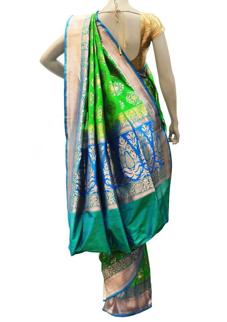 Gorgeous light green silk saree