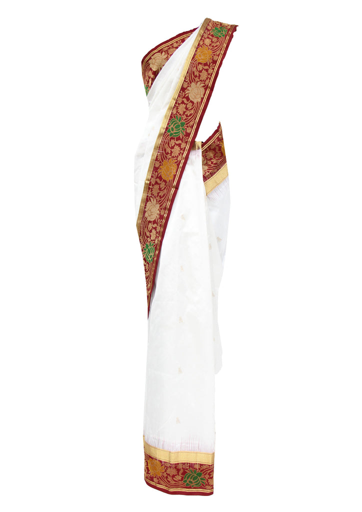 Elegant White Kanjiavarm Saree