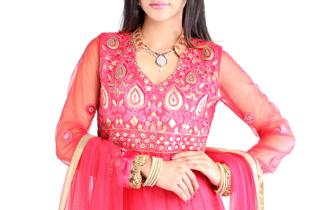 Gorgeous Red net anarkali dress