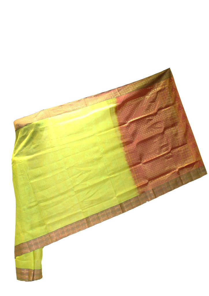 Bewitching Parrot Green Kanjivaram Saree