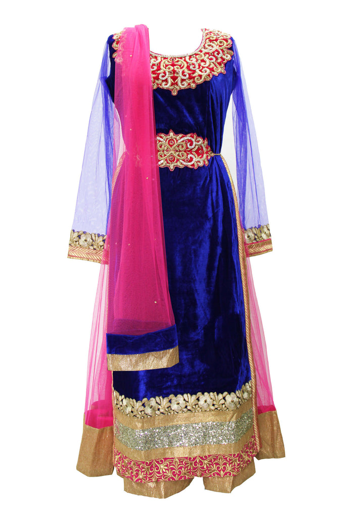 Resplendent Blue Anarkali