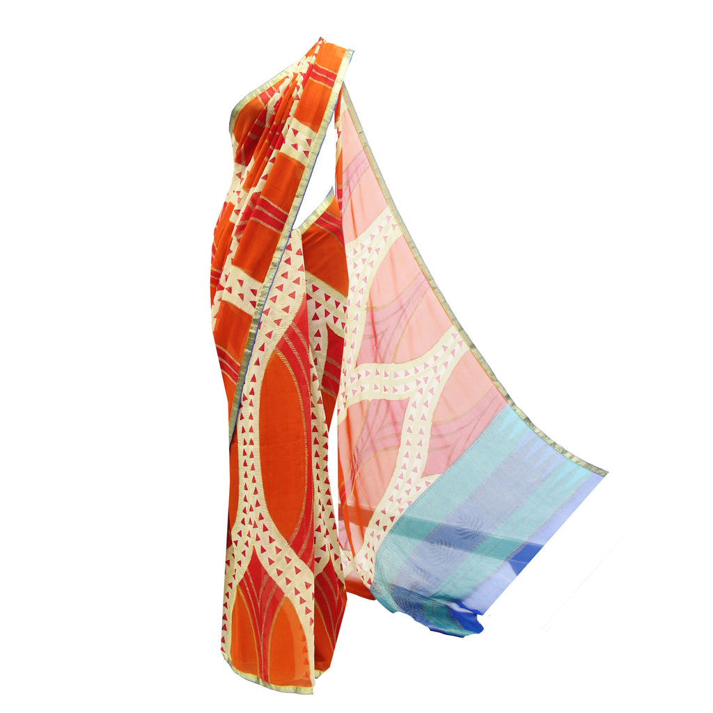 Electrifying orange saree