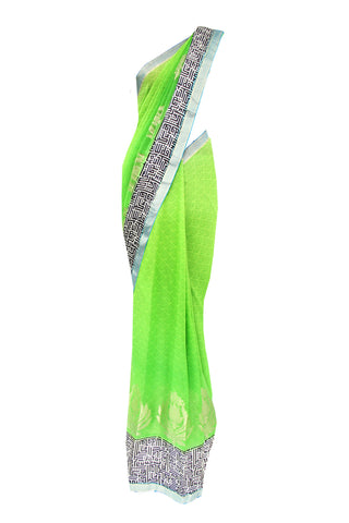 Heavenly white handloom net saree