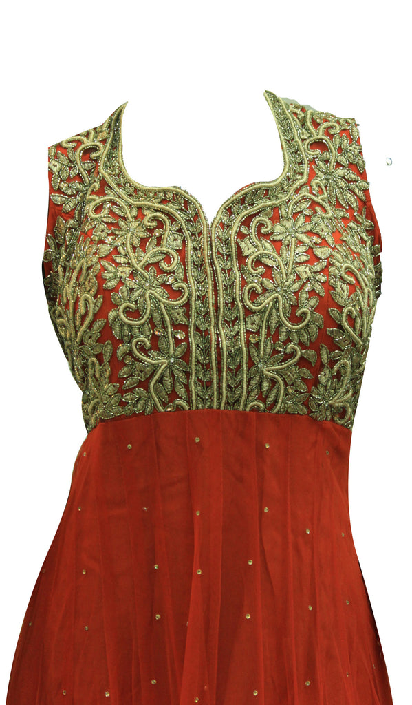 Stunning Sunset Orange Anarkali