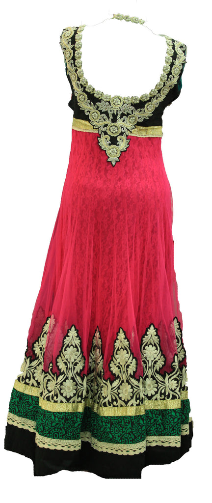 Pretty Pink-Black Anarkali Dress