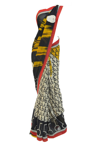 Heavenly white handloom net saree