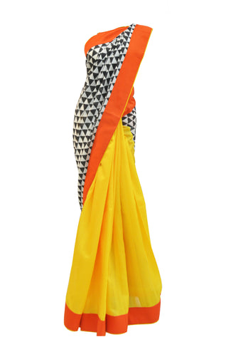 Heavenly white handloom net saree
