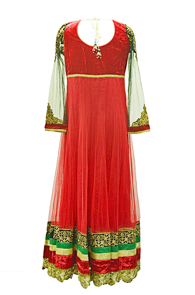 Dazzling Coral Anarkali