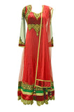 Dazzling Coral Anarkali