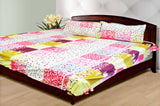 Multicolored chequred pure cotton kingsize bed sheet