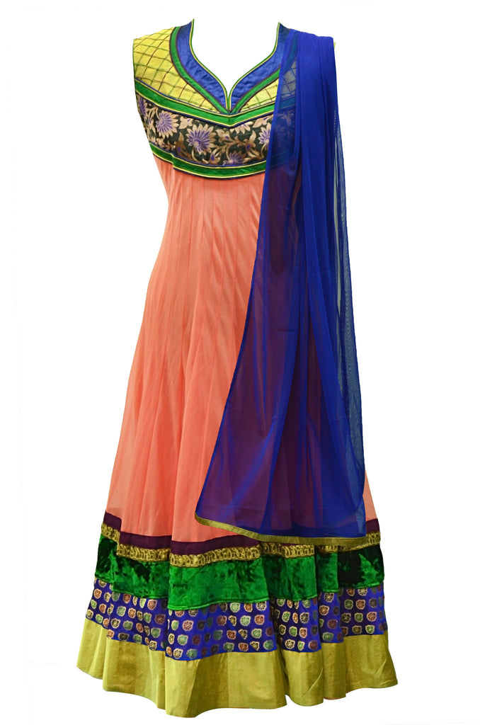 Pretty Peach Party Anarkali Dress