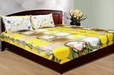 Multicolor circular print pure cotton kingsize bed sheet