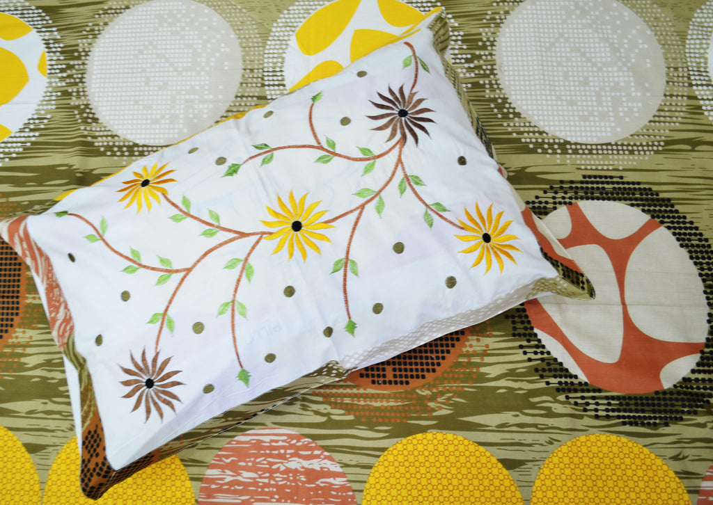 Multicolor circular print pure cotton kingsize bed sheet