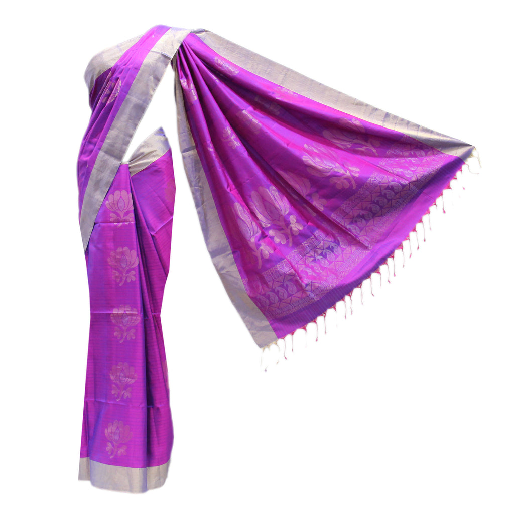 Ravishing Purple-pink Kanjivaram Saree