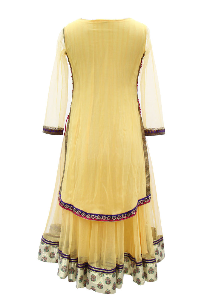 Stylish Yellow Indo-western Anarkali