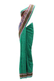 Hot Green Crepe Saree