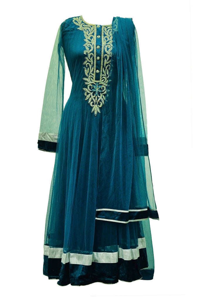 Tantalizing Teal Blue Anarkali