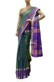 Rama green malbari designer silk saree