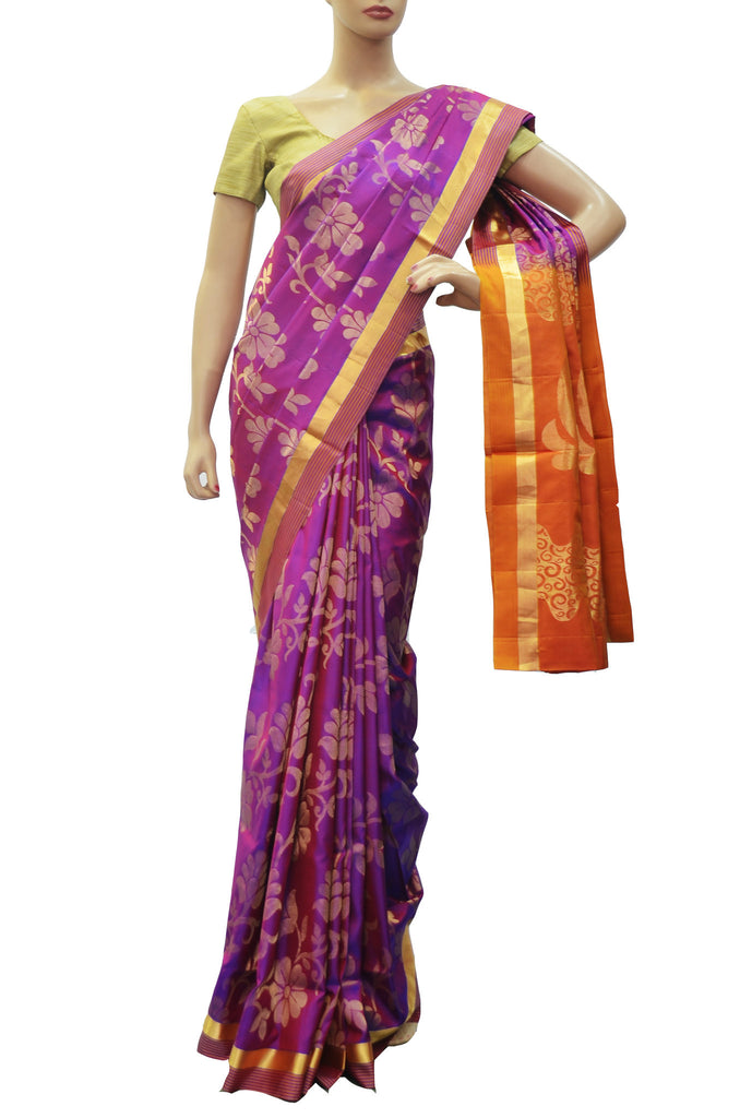 Pink designer soft silk saree