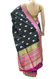 Black designer banarasi silk saree