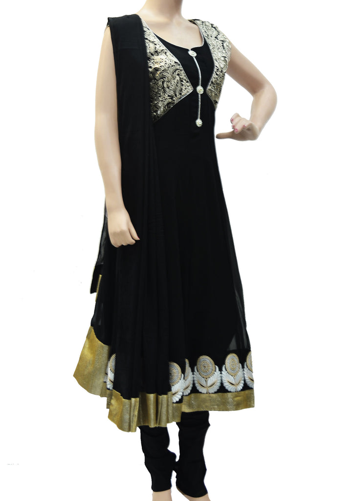 Black georgette anarkali dress