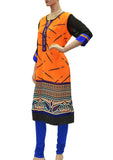 Neon color orange masaba designer kurti dress