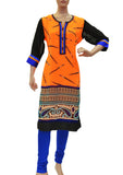 Neon color orange masaba designer kurti dress