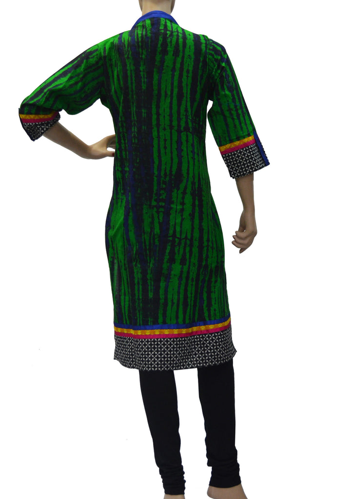 Green masaba print fancy cotton wear dress