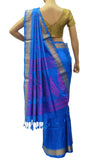 Royal blue hand woven katan work silk saree