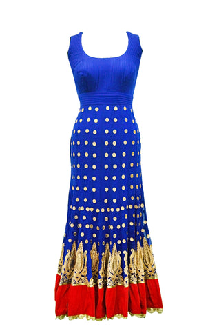 Aesthetic Blue Anarkali gown