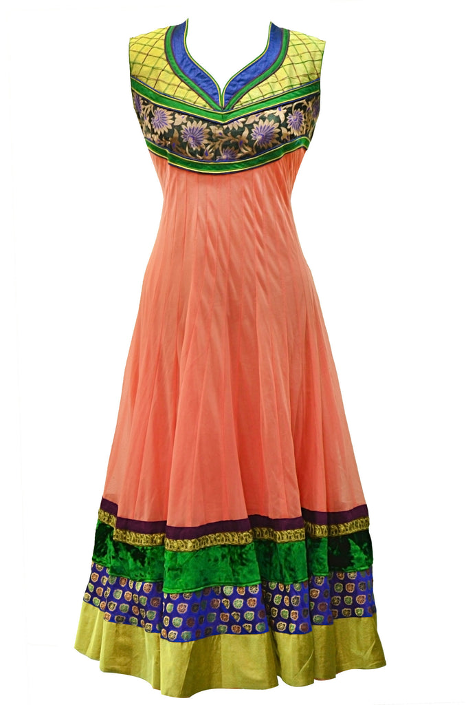 Pretty Peach Party Anarkali Dress