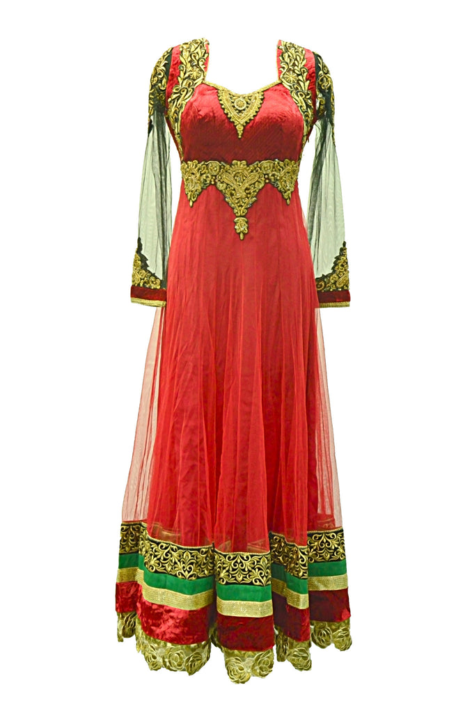 Dazzling Coral Anarkali