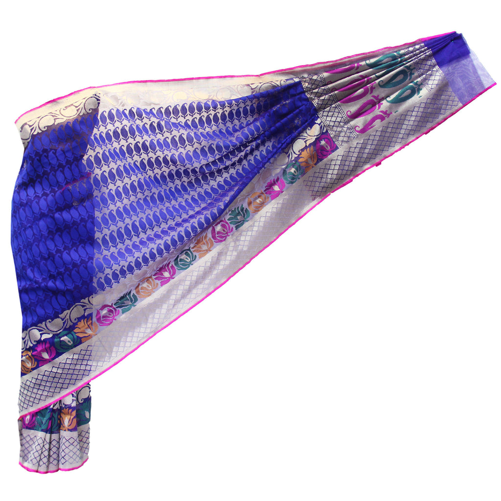 Ravishing Blue Handloom Net Saree