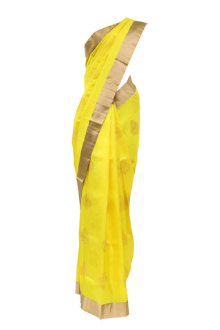 Angelic Yellow Kanjivaram saree