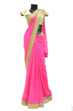 Sassy Pink Georgette Saree