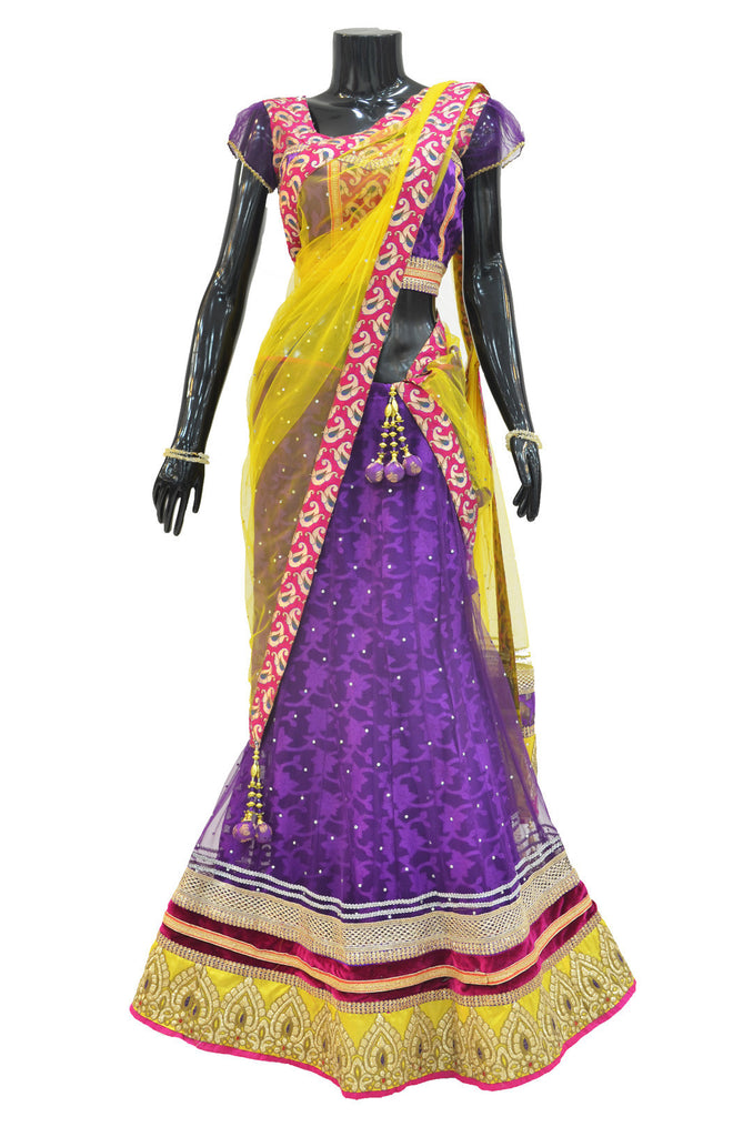 Aesthetic Purple Net Lehenga