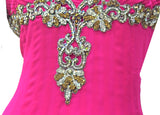 Exquisite dark pink georgette evening gown