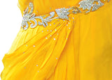 Stunning Mango yellow georgette evening gown