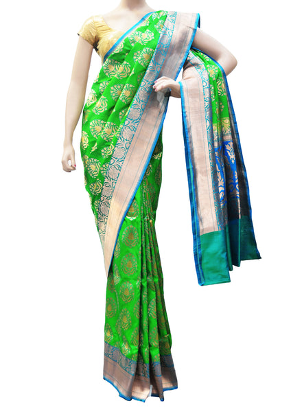 Gorgeous light green silk saree