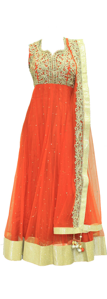 Stunning Sunset Orange Anarkali