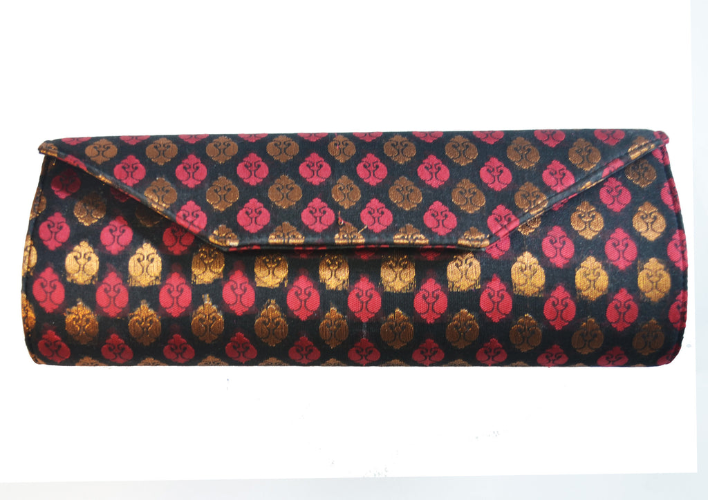 Multicolor Brocade envelope clutch