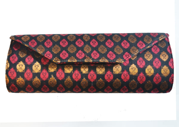 Multicolor Brocade envelope clutch