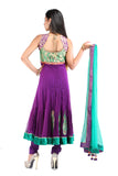 Elegant violet net salwar suit dress